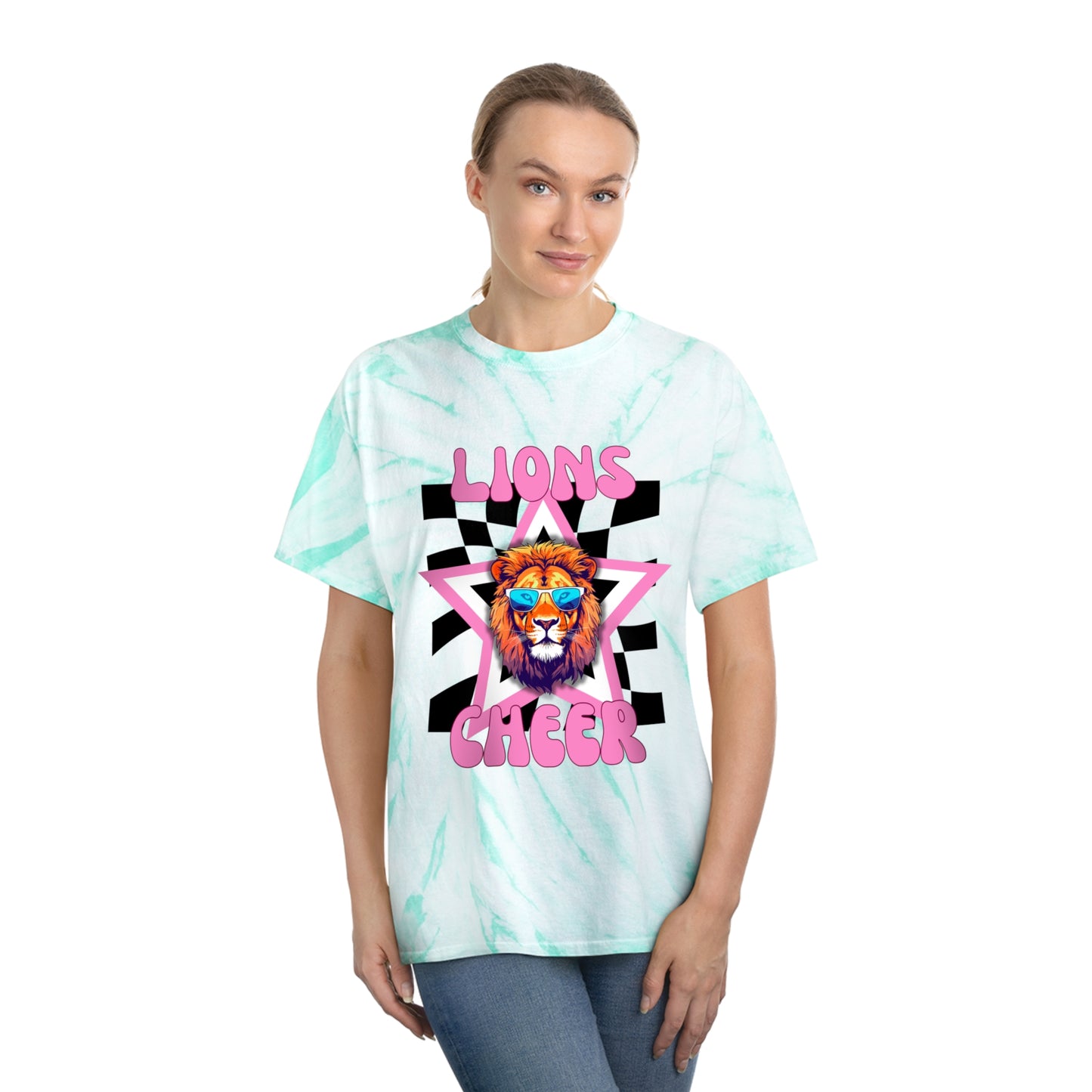 Tie-Dye Lions Cheer Adult Tee