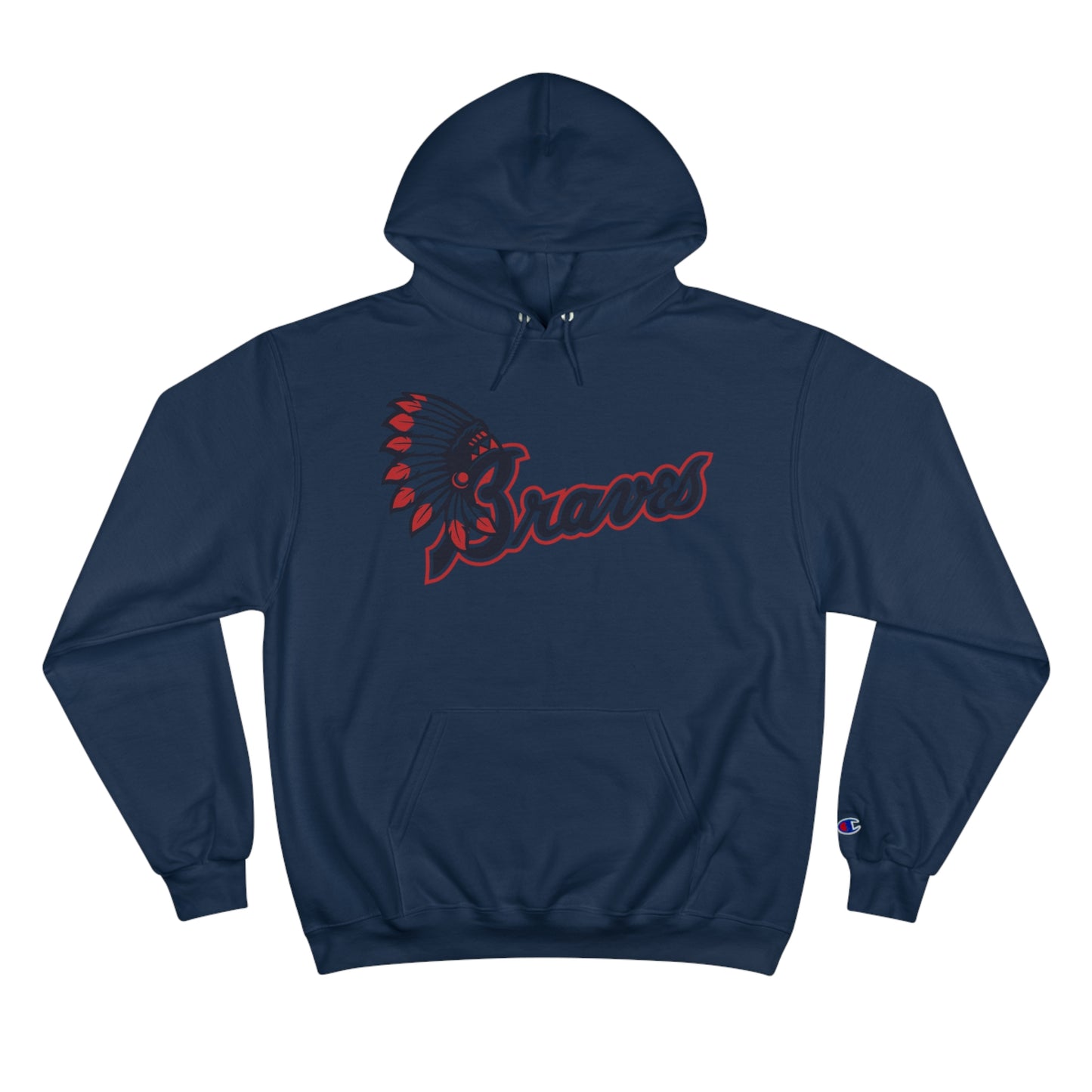 Vintage-Inspired Champion Hoodie with Native American Chief Design