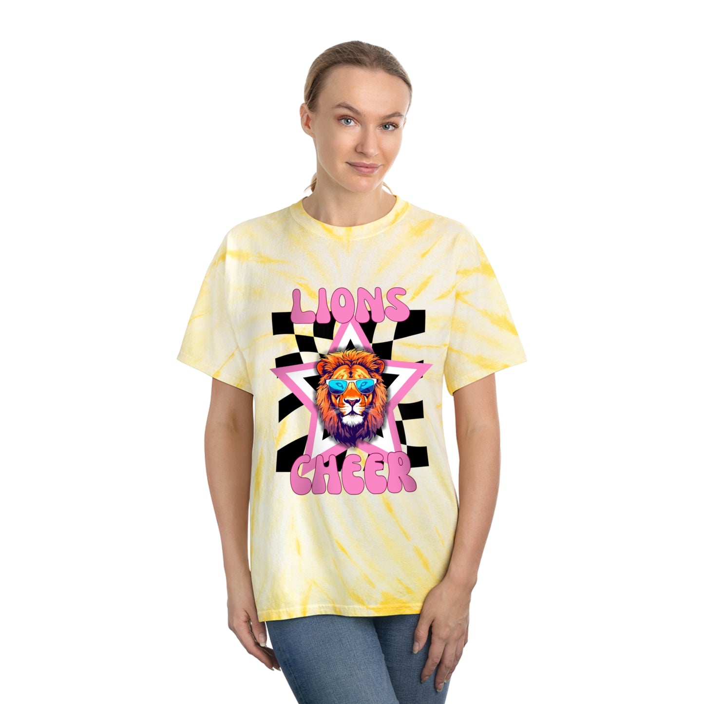 Tie-Dye Lions Cheer Adult Tee