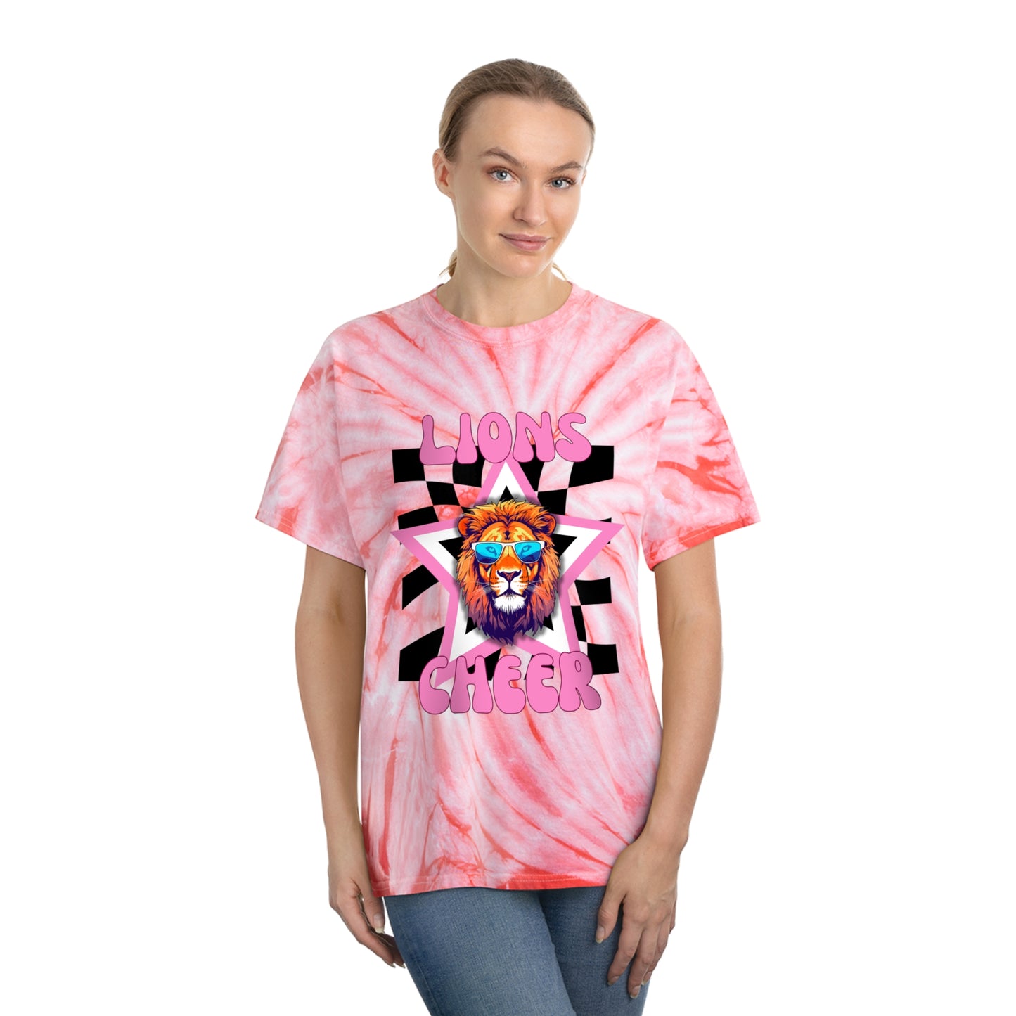 Tie-Dye Lions Cheer Adult Tee